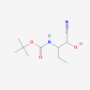 molecular formula C10H18N2O3 B8647504 (2-Cyano-1-ethyl-2-hydroxy-ethyl)-carbamic acid tert-butyl ester CAS No. 166196-01-6