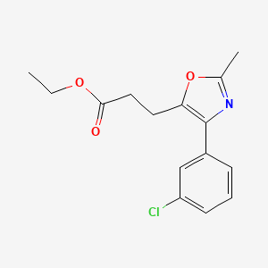 molecular formula C15H16ClNO3 B8647525 Ethyl 3-[4-(3-chlorophenyl)-2-methyl-1,3-oxazol-5-yl]propanoate CAS No. 89150-16-3