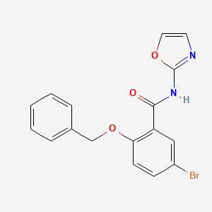 molecular formula C17H13BrN2O3 B8647553 5-bromo-N-(1,3-oxazol-2-yl)-2-phenylmethoxybenzamide 