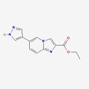molecular formula C13H12N4O2 B8647566 ethyl 6-(1H-pyrazol-4-yl)imidazo[1,2-a]pyridine-2-carboxylate 