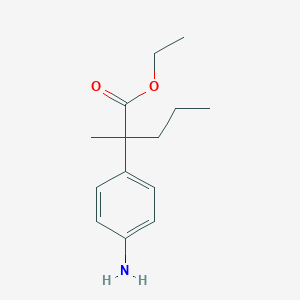 molecular formula C14H21NO2 B8647669 Ethyl 2-(4-aminophenyl)-2-methylpentanoate 