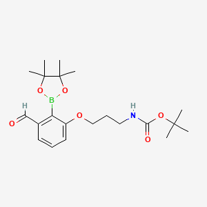 Tert-butyl 3-(3-formyl-2-(4,4,5,5-tetramethyl-1,3,2-dioxaborolan-2-yl)phenoxy)propylcarbamate