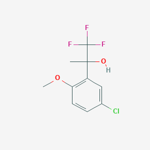 molecular formula C10H10ClF3O2 B8647731 2-(5-Chloro-2-methoxyphenyl)-1,1,1-trifluoropropan-2-OL 