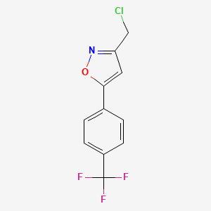 molecular formula C11H7ClF3NO B8647784 3-(Chloromethyl)-5-[4-(trifluoromethyl)phenyl]isoxazole 