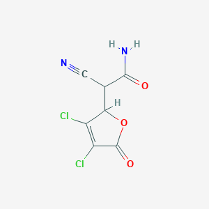 molecular formula C7H4Cl2N2O3 B8647832 2-Cyano-2-(3,4-dichloro-5(2H)-oxo-2-furyl)acetamide 
