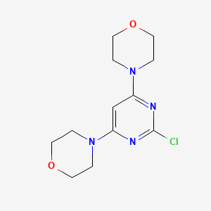 molecular formula C12H17ClN4O2 B8647854 4,6-Dimorpholino-2-chloropyrimidine CAS No. 479493-68-0