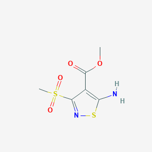 molecular formula C6H8N2O4S2 B8647920 Methyl 5-amino-3-(methanesulfonyl)-1,2-thiazole-4-carboxylate CAS No. 651305-81-6