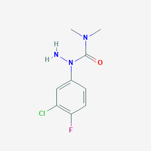 molecular formula C9H11ClFN3O B8648176 1-(3-Chloro-4-fluorophenyl)-N,N-dimethylhydrazine-1-carboxamide CAS No. 58038-06-5