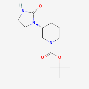 molecular formula C13H23N3O3 B8648226 (R)-tert-butyl 3-(2-oxoimidazolidin-1-yl)piperidine-1-carboxylate 