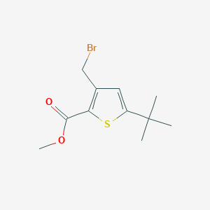 molecular formula C11H15BrO2S B8648236 Methyl 3-(bromomethyl)-5-(tert-butyl)thiophene-2-carboxylate CAS No. 1361386-46-0