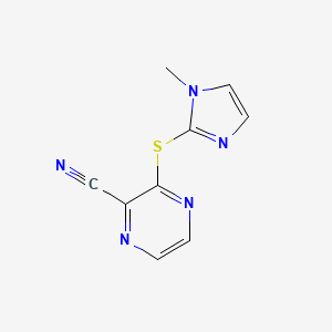 molecular formula C9H7N5S B8648284 3-(1-methyl-1H-imidazol-2-ylthio)pyrazine-2-carbonitrile 