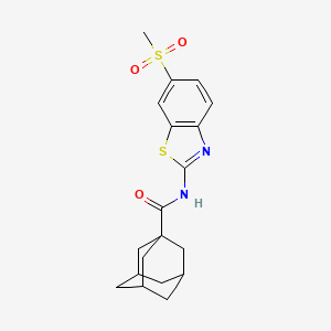 molecular formula C19H22N2O3S2 B8648288 N-(6-methanesulfonyl-1,3-benzothiazol-2-yl)adamantane-1-carboxamide 