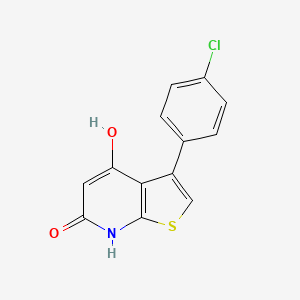 molecular formula C13H8ClNO2S B8648315 3-(4-Chloro-phenyl)-4-hydroxy-7H-thieno[2,3-b]pyridine-6-one 