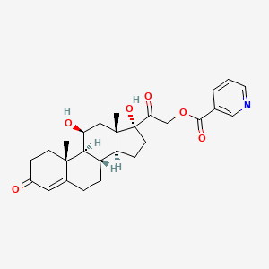 molecular formula C27H33NO6 B8648359 11beta,17-Dihydroxy-21-[(3-pyridinylcarbonyl)oxy]pregn-4-ene-3,20-dione 