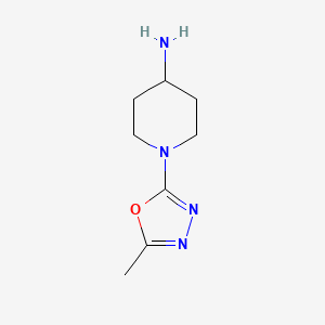 molecular formula C8H14N4O B8648381 1-(5-Methyl-[1,3,4]oxadiazol-2-yl)-piperidin-4-ylamine 