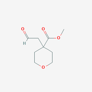 molecular formula C9H14O4 B8648433 methyl 4-(2-oxoethyl)tetrahydro-2H-pyran-4-carboxylate 
