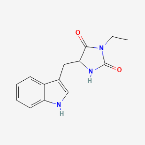 molecular formula C14H15N3O2 B8648447 3-Ethyl-5-(1H-indol-3-ylmethyl)-imidazolidine-2,4-dione 