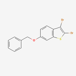 molecular formula C15H10Br2OS B8648477 6-(Benzyloxy)-2,3-dibromo-1-benzothiophene CAS No. 648906-02-9