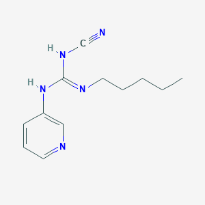 molecular formula C12H17N5 B8648525 Guanidine, N-cyano-N'-pentyl-N''-3-pyridinyl- CAS No. 60560-04-5