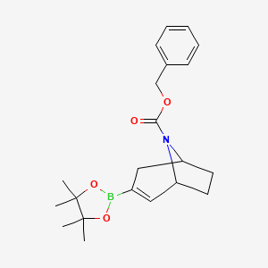 molecular formula C21H28BNO4 B8648550 Benzyl 3-(4,4,5,5-tetramethyl-1,3,2-dioxaborolan-2-yl)-8-azabicyclo[3.2.1]oct-2-ene-8-carboxylate 