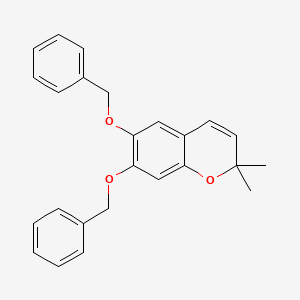 molecular formula C25H24O3 B8648575 2H-1-Benzopyran, 2,2-dimethyl-6,7-bis(phenylmethoxy)- CAS No. 108354-11-6
