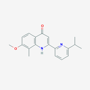 molecular formula C19H20N2O2 B8648594 7-Methoxy-8-methyl-2-[6-(propan-2-yl)pyridin-2-yl]quinolin-4(1H)-one CAS No. 923605-00-9