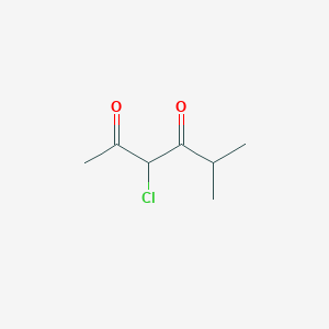 molecular formula C7H11ClO2 B8648608 3-Chloro-5-methyl-2,4-hexanedione CAS No. 473923-80-7