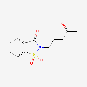 molecular formula C12H13NO4S B8648648 1,1-dioxido-2-(4-oxo-pentyl)-1,2-benzisothiazol-3(2H)-one 