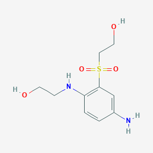 molecular formula C10H16N2O4S B8648659 2-[4-Amino-2-(2-hydroxyethanesulfonyl)anilino]ethan-1-ol CAS No. 100983-91-3