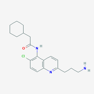molecular formula C20H26ClN3O B8648701 N-[2-(3-Aminopropyl)-6-chloro-5-quinolinyl]-cyclohexaneacetamide CAS No. 803735-41-3