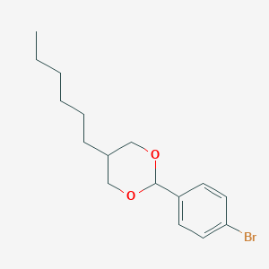 molecular formula C16H23BrO2 B8648709 2-(4-Bromophenyl)-5-hexyl-1,3-dioxane 