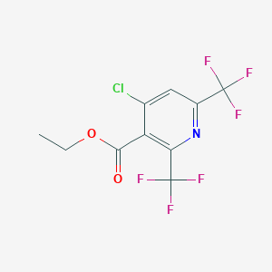 molecular formula C10H6ClF6NO2 B8648755 4-Chloro-2,6-bis-trifluoromethyl-nicotinic acid ethyl ester 