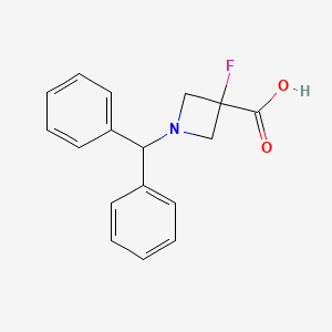 molecular formula C17H16FNO2 B8648791 1-Benzhydryl-3-fluoroazetidine-3-carboxylic acid 