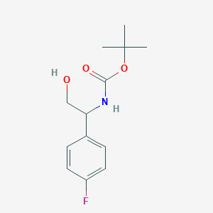 molecular formula C13H18FNO3 B8648825 Tert-butyl[1-(4-fluorophenyl)-2-hydroxyethyl]carbamate 