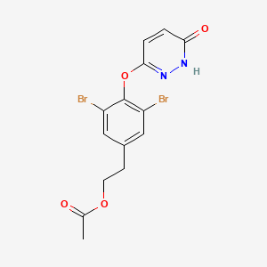 molecular formula C14H12Br2N2O4 B8648959 2-{3,5-Dibromo-4-[(6-oxo-1,6-dihydropyridazin-3-yl)oxy]phenyl}ethyl acetate CAS No. 920509-41-7