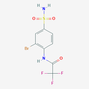 molecular formula C8H6BrF3N2O3S B8648978 N-(2-bromo-4-sulfamoyl-phenyl)-2,2,2-trifluoro-acetamide 