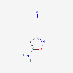 molecular formula C7H9N3O B8648997 2-(5-Aminoisoxazol-3-yl)-2-methylpropanenitrile 