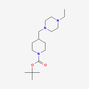 molecular formula C17H33N3O2 B8649190 4-[(4-Ethyl-1-piperazinyl)methyl]-1-piperidinecarboxylic acid, 1,1-dimethylethyl ester 