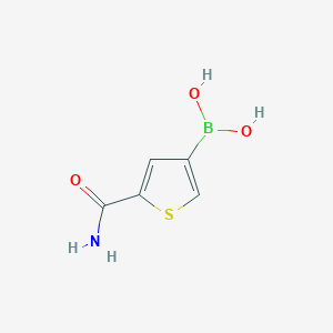 molecular formula C5H6BNO3S B8649200 (5-Carbamoylthiophen-3-yl)boronic acid 
