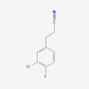 molecular formula C9H7BrFN B8649336 3-(3-Bromo-4-fluorophenyl)propanenitrile 