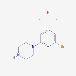 molecular formula C11H12BrF3N2 B8649381 1-(3-Bromo-5-trifluoromethyl-phenyl)-piperazine 