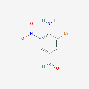 molecular formula C7H5BrN2O3 B8649410 4-Amino-3-bromo-5-nitro-benzaldehyde 