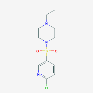 molecular formula C11H16ClN3O2S B8649452 1-[(6-Chloropyridin-3-yl)sulfonyl]-4-ethylpiperazine 