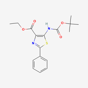 molecular formula C17H20N2O4S B8649833 Ethyl 5-(tert-butoxycarbonylamino)-2-phenylthiazole-4-carboxylate 