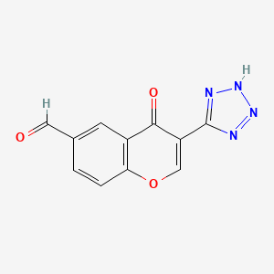 molecular formula C11H6N4O3 B8649841 4-Oxo-3-(2H-tetrazol-5-yl)-4H-1-benzopyran-6-carbaldehyde CAS No. 61776-54-3