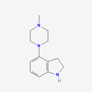 molecular formula C13H19N3 B8649852 4-(4-Methylpiperazin-1-yl)indoline 