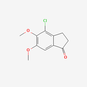 molecular formula C11H11ClO3 B8649913 4-Chloro-5,6-dimethoxy-indan-1-one 