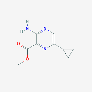 molecular formula C9H11N3O2 B8649916 Methyl 3-amino-6-cyclopropylpyrazine-2-carboxylate 