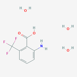 molecular formula C8H12F3NO5 B8649978 2-Amino-6-(trifluoromethyl)-benzoic acid trihydrate 