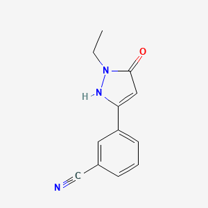 3-(2-ethyl-3-oxo-1H-pyrazol-5-yl)benzonitrile